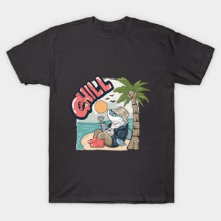 Shark relaxing on the beach T-Shirt